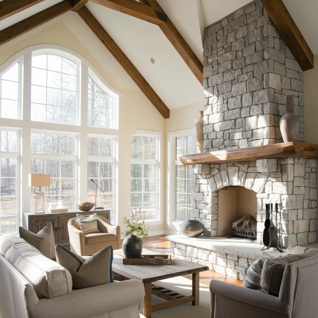 Warm Rustic Living Room Ideas You’ll Wish You Tried Sooner 10 Soaring Ceilings and a Statement Stone Fireplace