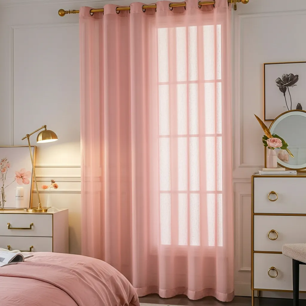 Pink Bedroom Ideas That Are Elegant, Bold, and Far From Basic 22 Soft Pink Curtains