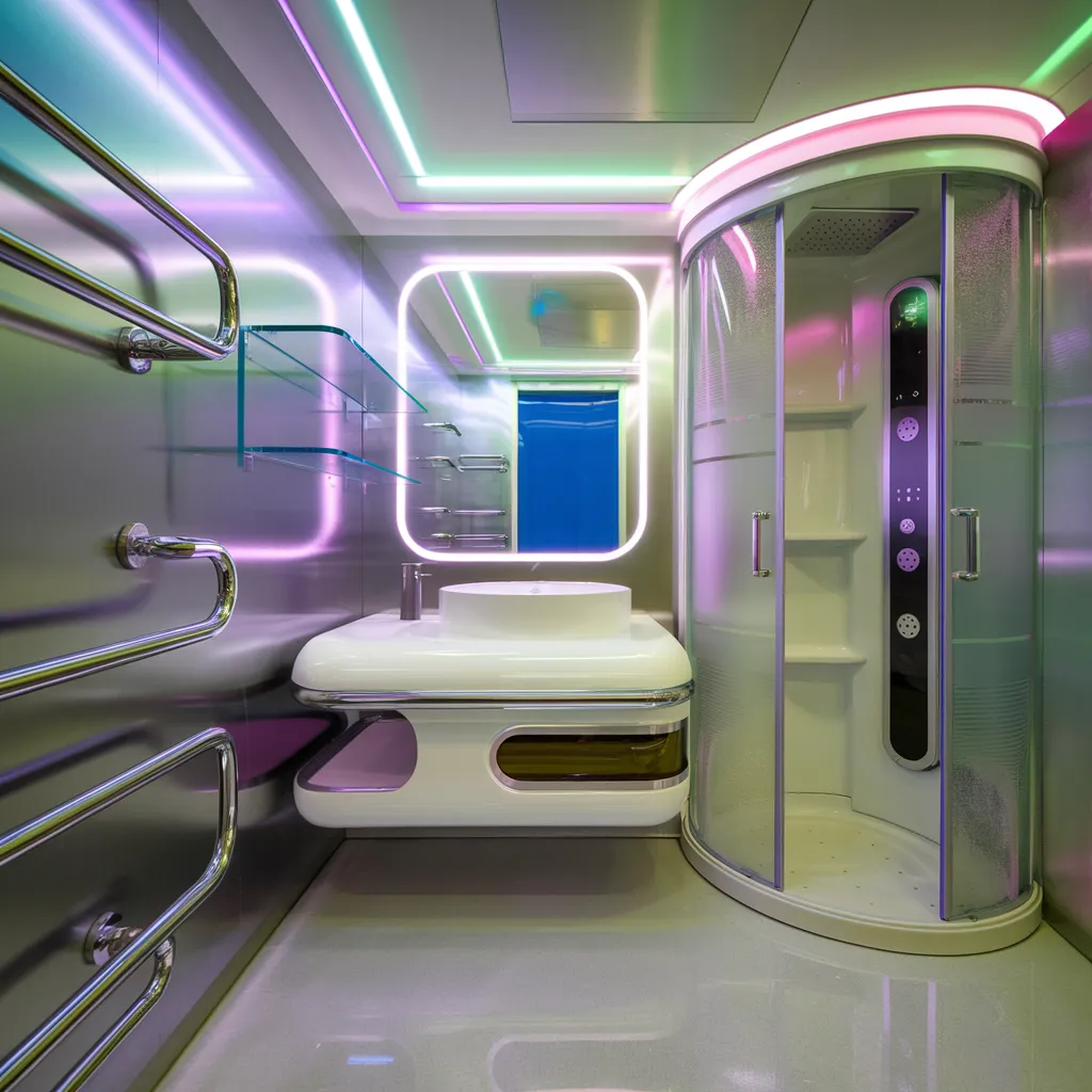 20 Small Funky Bathroom Ideas That Will Make You Rethink Your Space 17 Space Age Capsule Bathroom