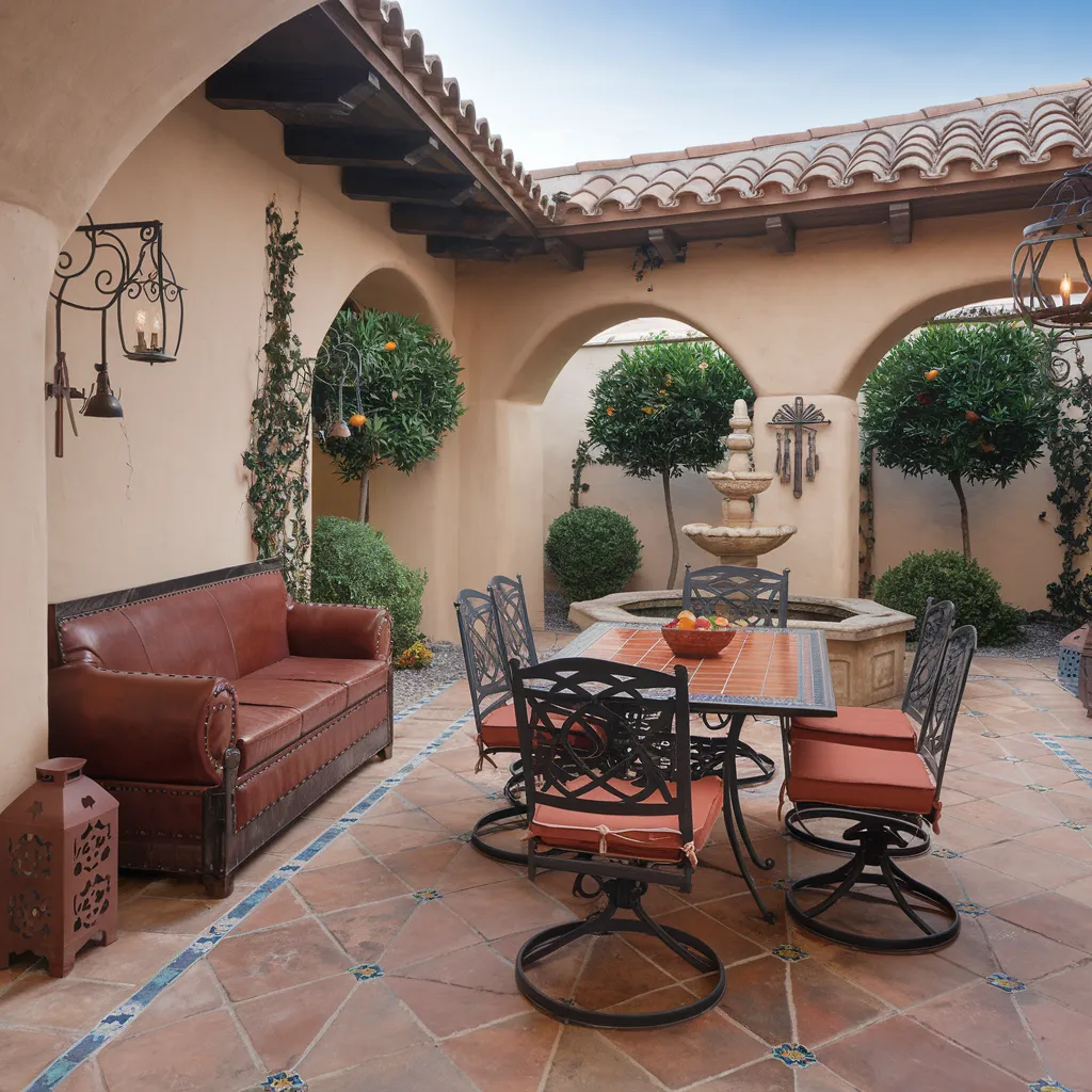 31+ Unique Patio Ideas That Will Make You Never Want to Go Inside 7 Spanish Colonial Patio with Terra Cotta Charm