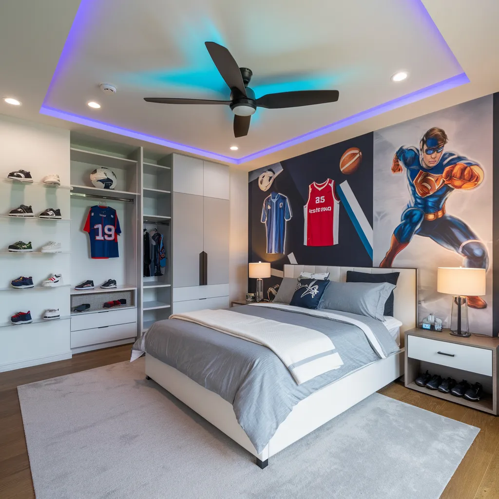 Sports-Inspired Modern Men’s Bedroom