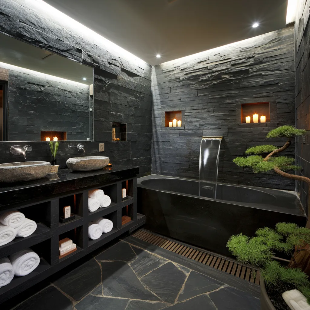 Stone Noir Spa Bathroom