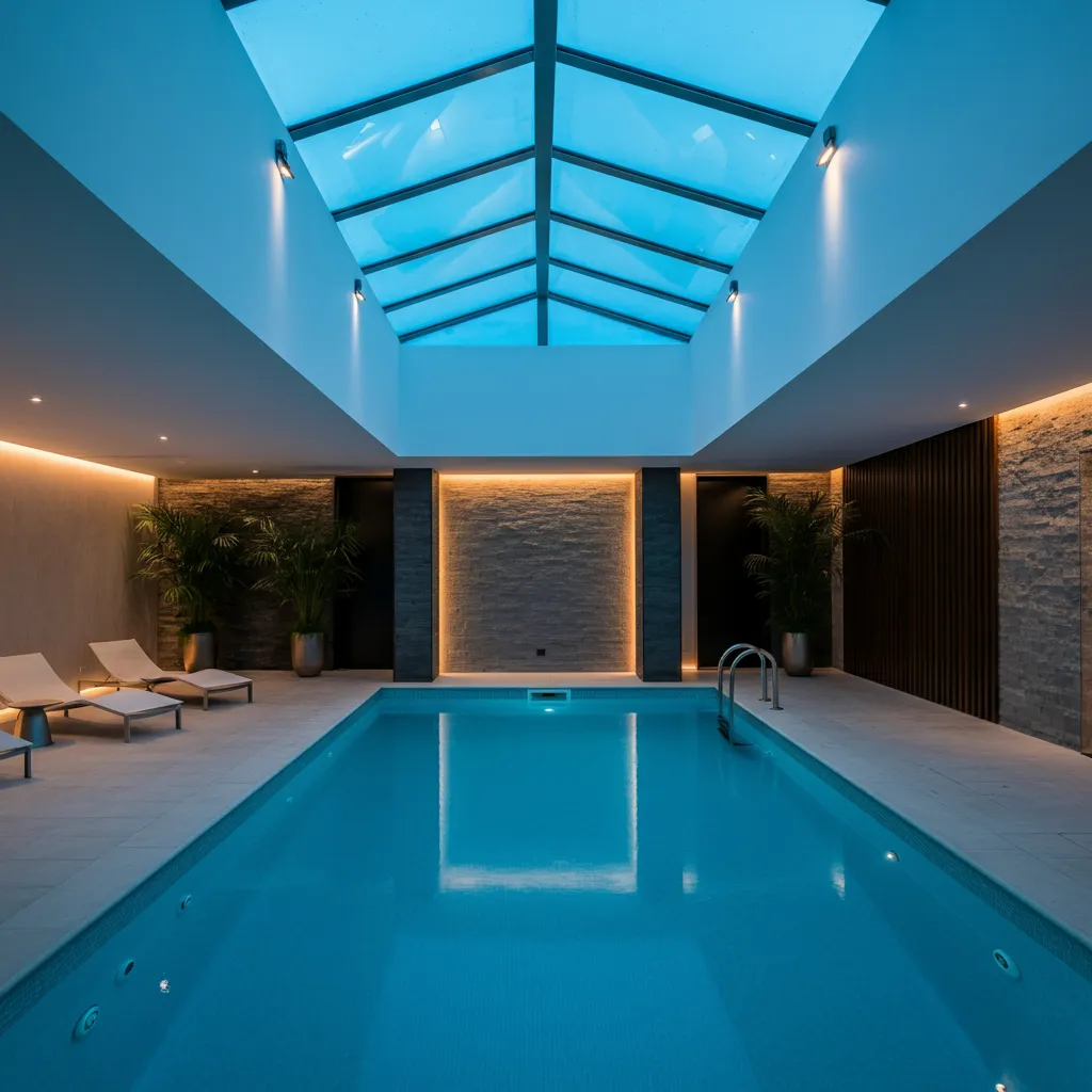 24+ Dreamy Pool Ideas That Blend Style, Comfort, and Luxury 19 Subterranean Pool with Skylight Ceiling