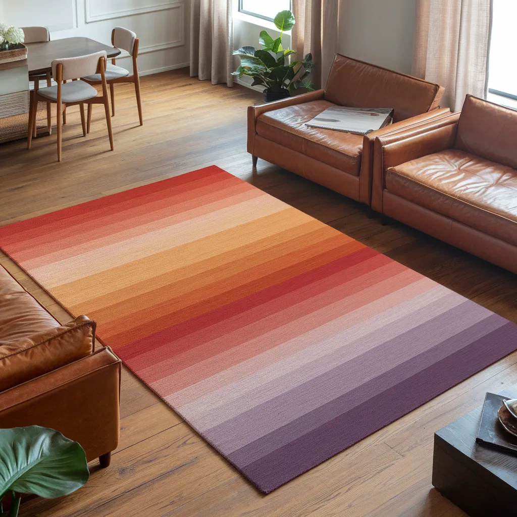 Rugs in Living Room Designs That Instantly Upgrade Your Space 6 Sunset Gradient Rug in Living Room