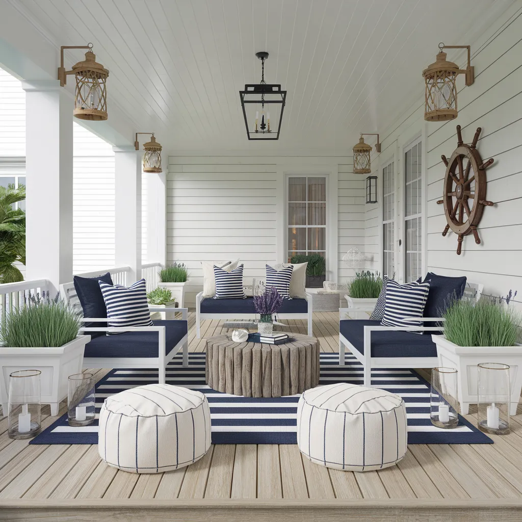 Porch Decorating Ideas That Will Make You Fall in Love With Your Home Again 32 The Crisp & Classic Nautical Porch