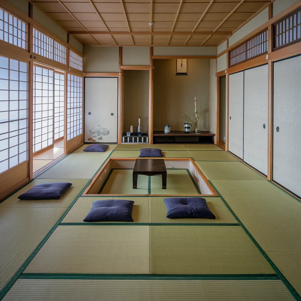 These Genius Flooring Ideas Will Make Your Rooms Look 10x Better 4 Traditional Tatami Flooring with Sunken Dining Area