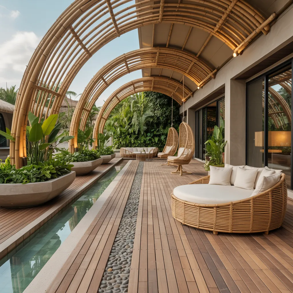 Tropical Bamboo Arc Terrace Design