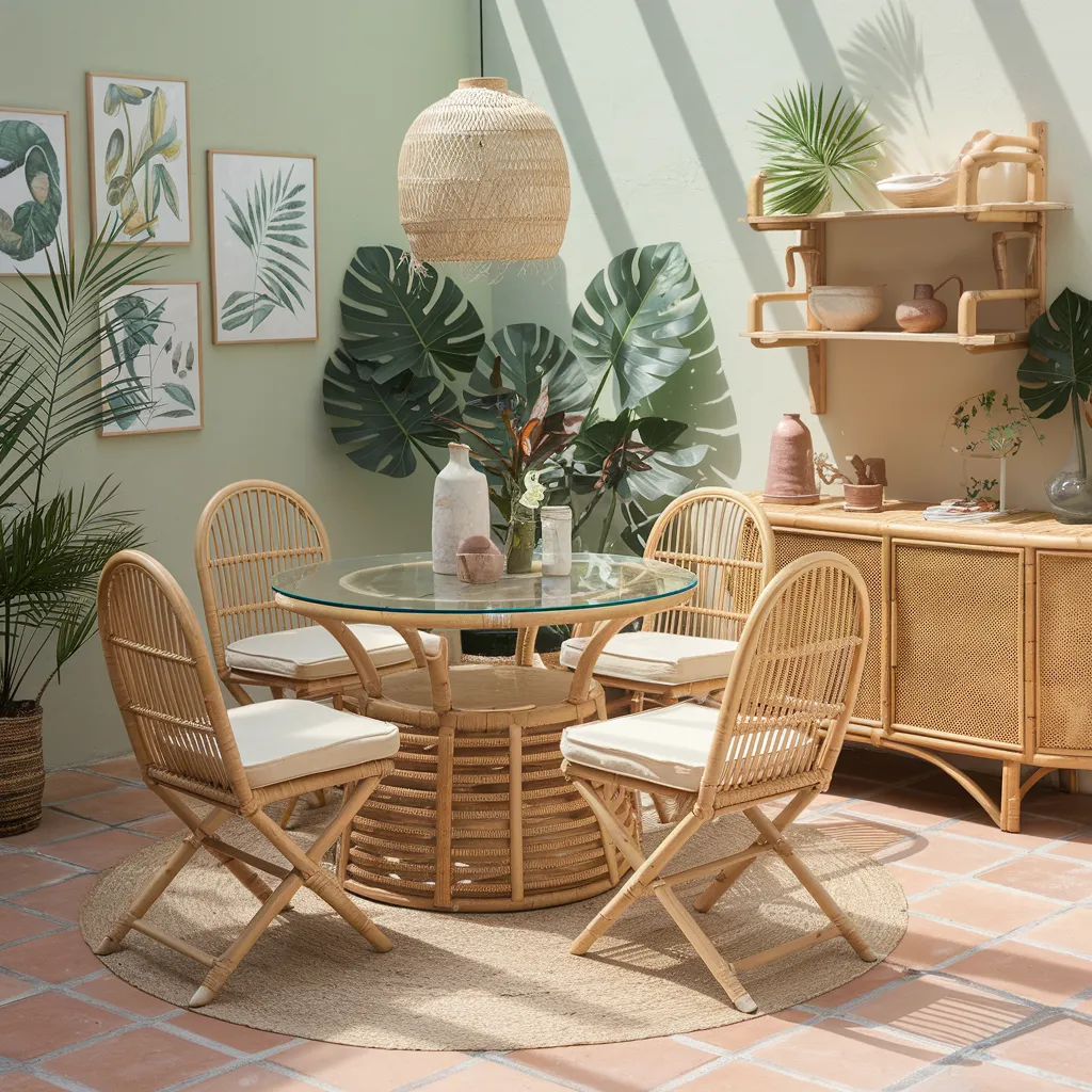 Tropical Rattan Small Dining Room Idea