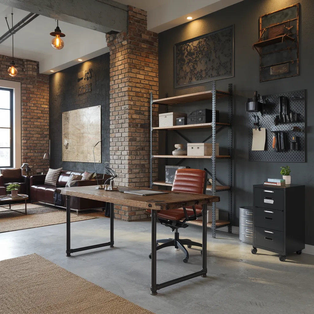 24+ Jaw-Dropping Home Office Ideas That Look Insanely Expensive 2 Urban Industrial Workspace