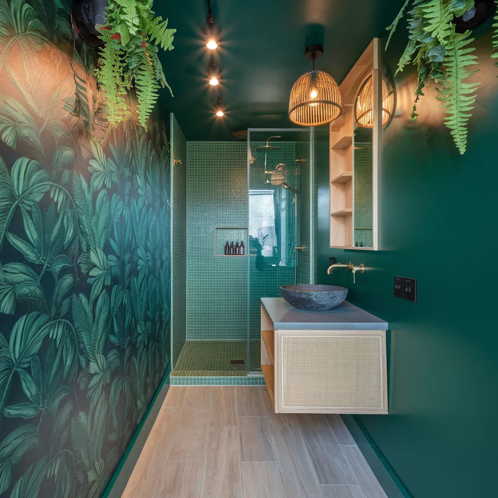 20 Small Funky Bathroom Ideas That Will Make You Rethink Your Space 20 Urban Jungle Retreat Bathroom