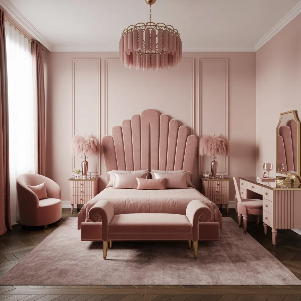 Pink Bedroom Ideas That Are Elegant, Bold, and Far From Basic 28 Velvet Regency Bedroom