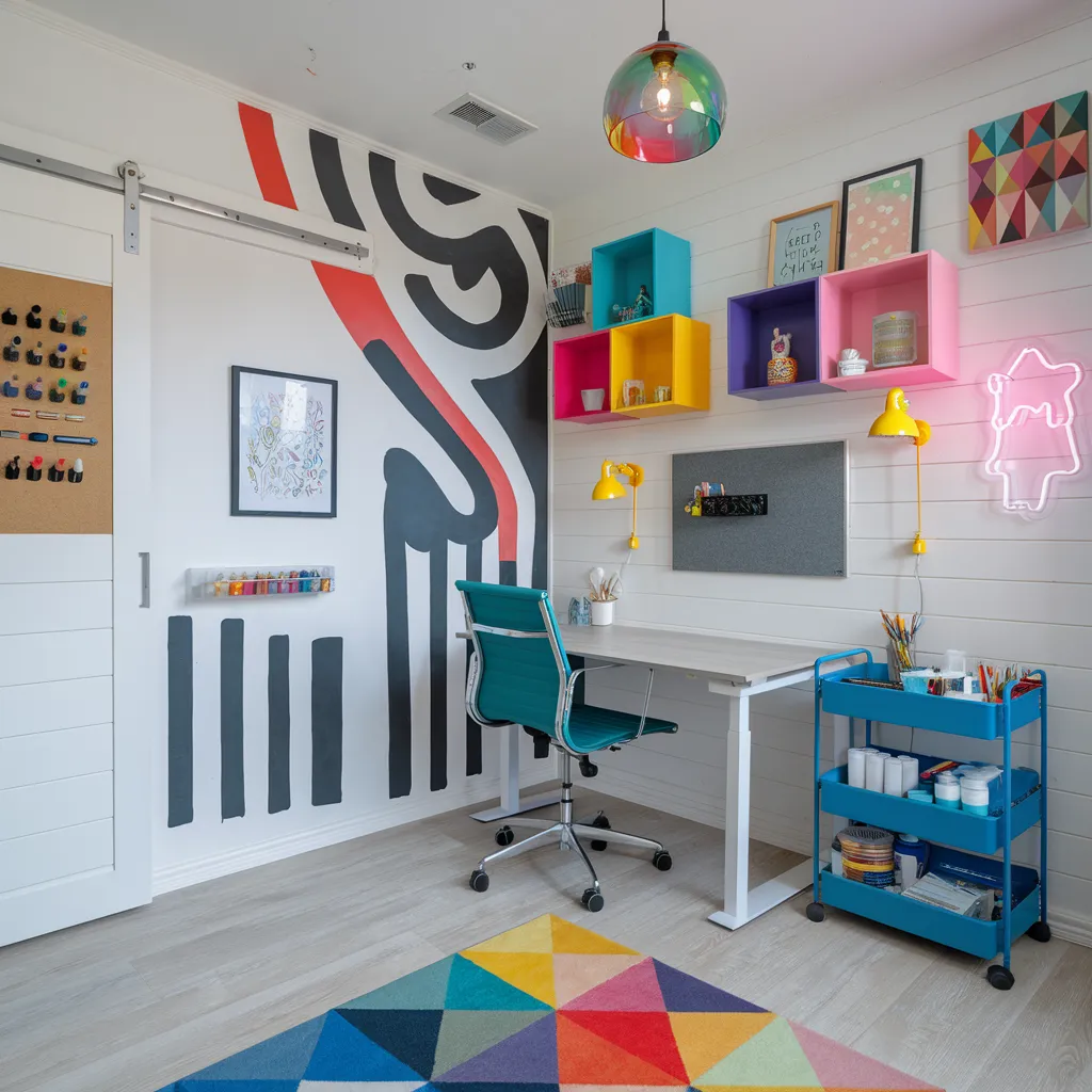 24+ Jaw-Dropping Home Office Ideas That Look Insanely Expensive 3 Vibrant Creative Corner