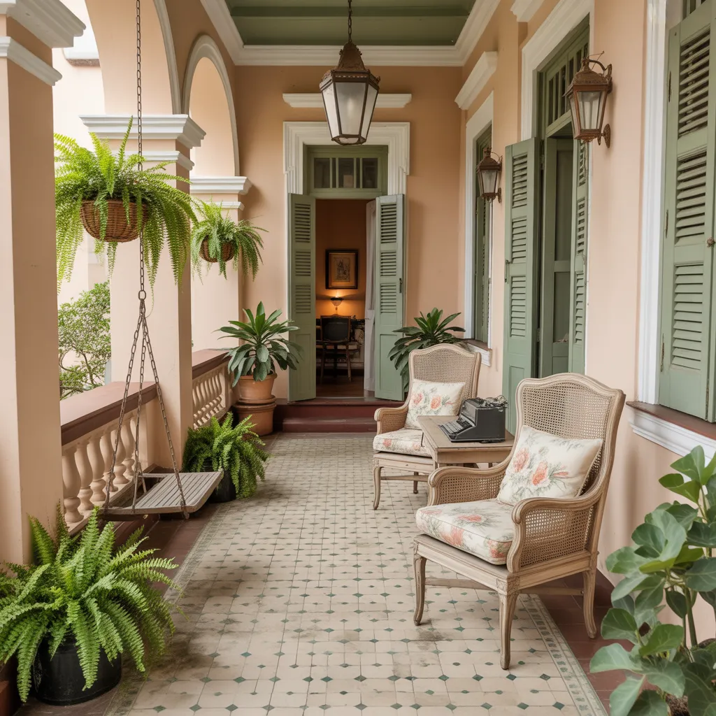 Vintage Colonial Terrace with Classic Charm