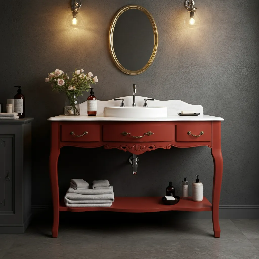 24 Bathroom Vanity Ideas So Beautiful, You’ll Want to Remodel Today 4 Vintage Repurposed Vanity