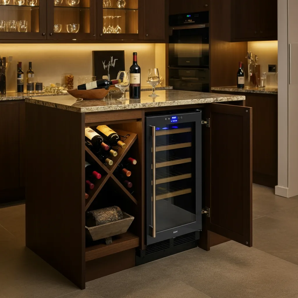 The Ultimate List of Kitchen Island Ideas That Actually Make Life Easier 19 Wine Lover's Kitchen Island