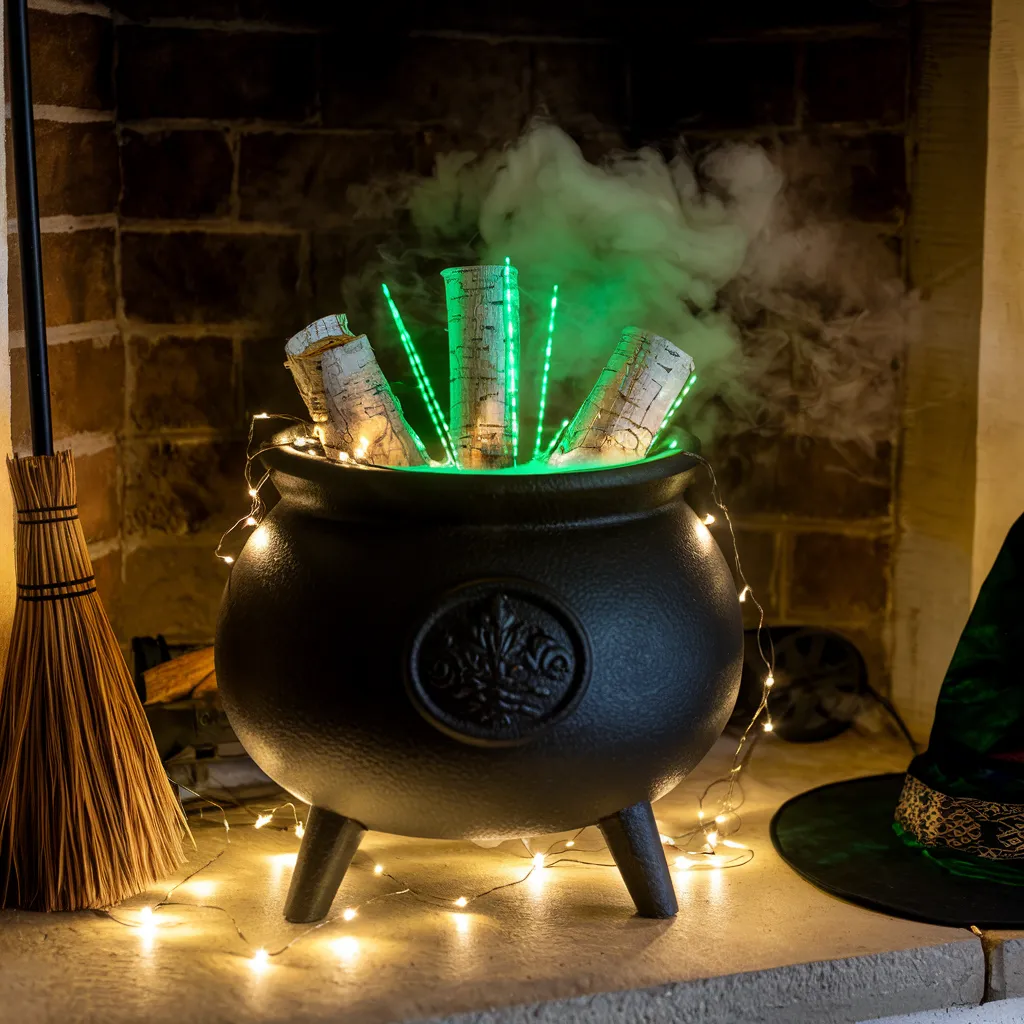 The Ultimate Halloween Living Room Inspiration Guide (Every Style Covered) 14 Witch’s Hearth Cauldron
