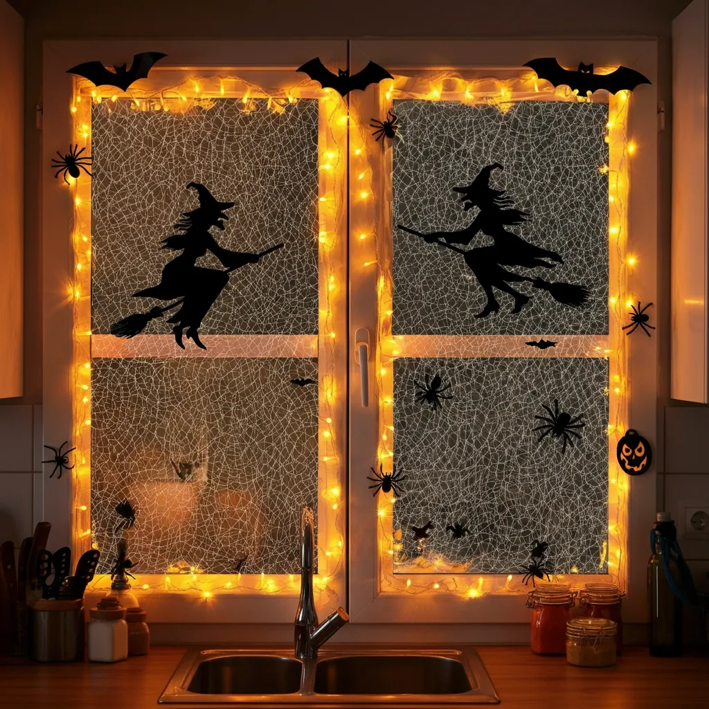 25+ Spooky-Chic Halloween Kitchen Decor Ideas You’ll Wish You Tried Sooner 28 Witch’s Window Glow