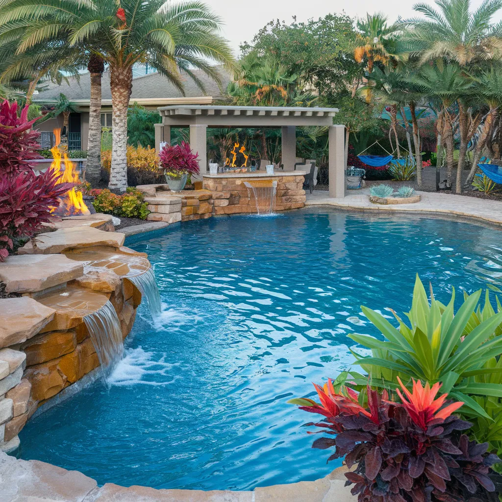 24+ Dreamy Pool Ideas That Blend Style, Comfort, and Luxury 5 tropical lagon pool