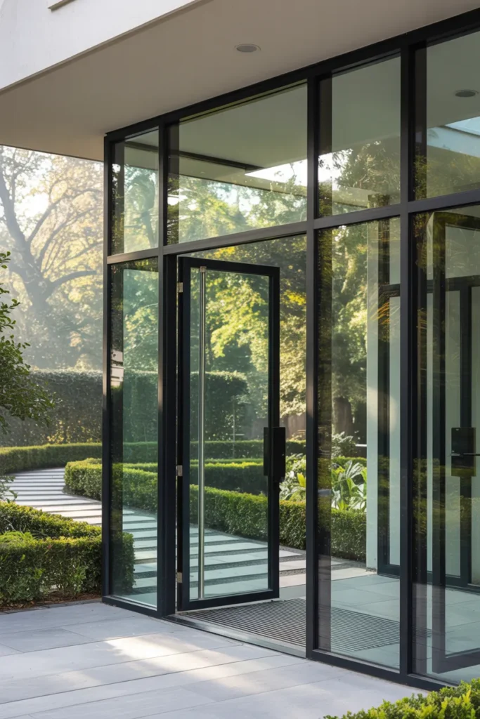 15 Luxurious Entry Door Design Ideas for Your Home 4 All-Glass Entrance