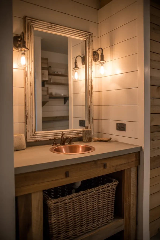 Antique Mirror with Distressed Frame