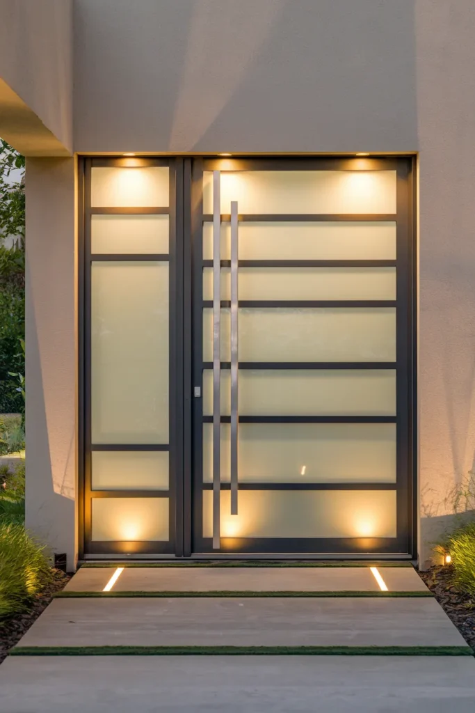 15 Luxurious Entry Door Design Ideas for Your Home 15 Backlit Panels and Hardware