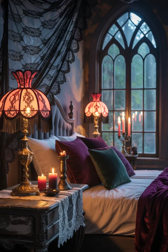 35 Witchy Bedroom Ideas to Transform Your Space into a Magical Sanctuary 27 Black Lace Accents