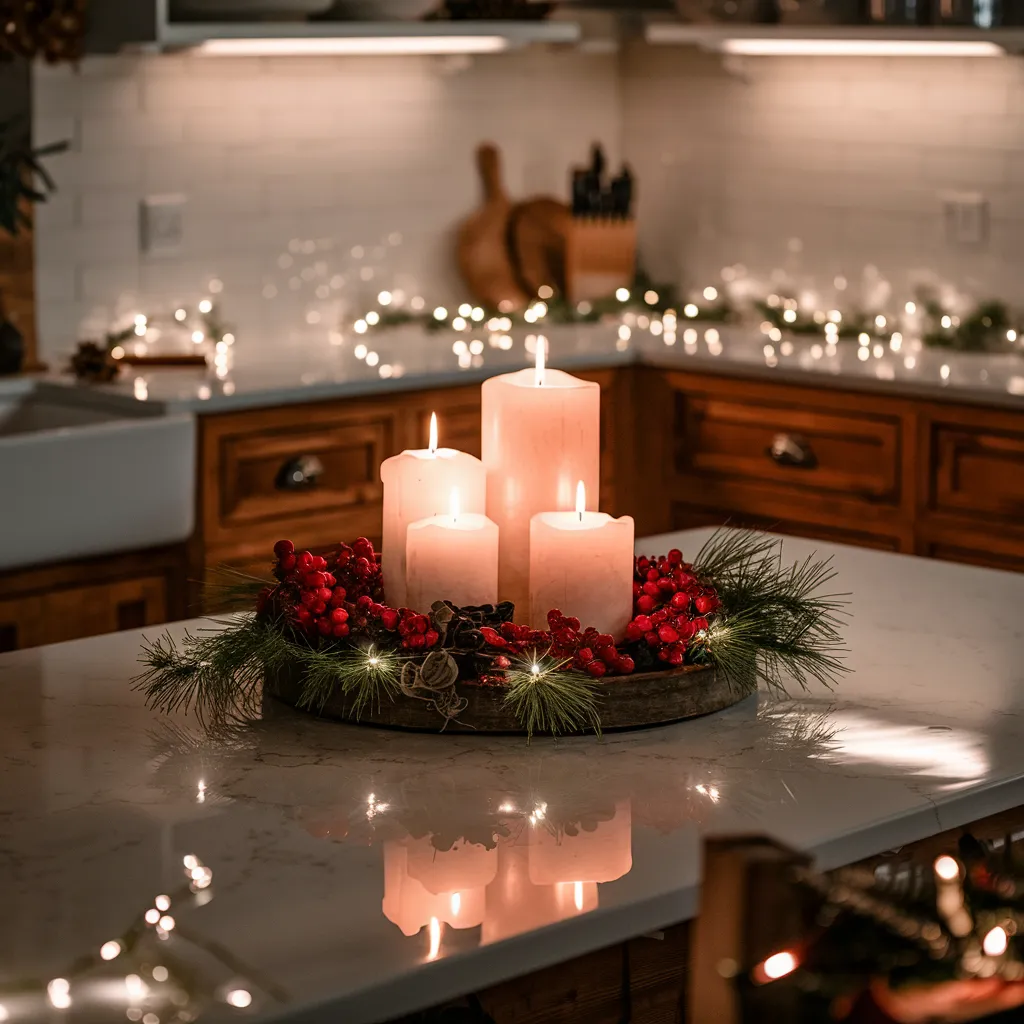 Candle Glow on the Countertop