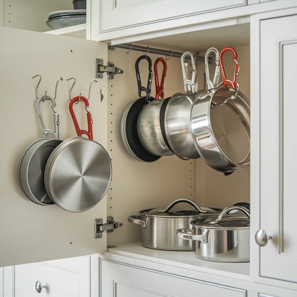 Carabiner Clip Pot Lid Solution