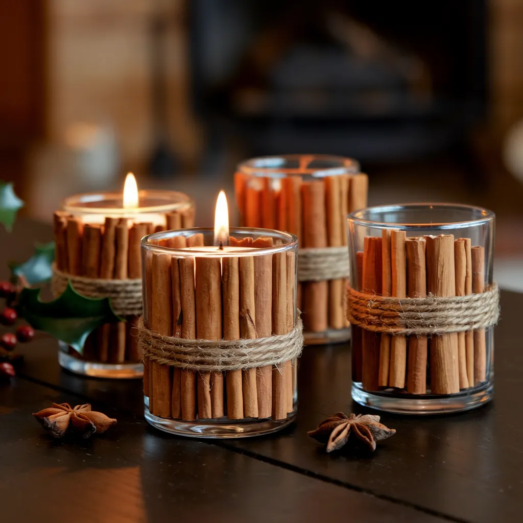 Cinnamon Stick Candle Holders