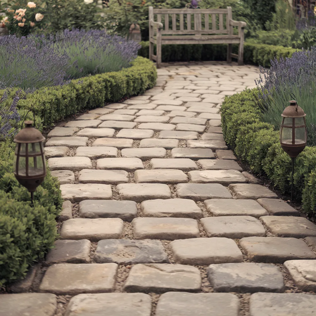 Must-See 31+ Floor Tile Designs That Blend Beauty and Durability 32 Cobblestone Garden Path
