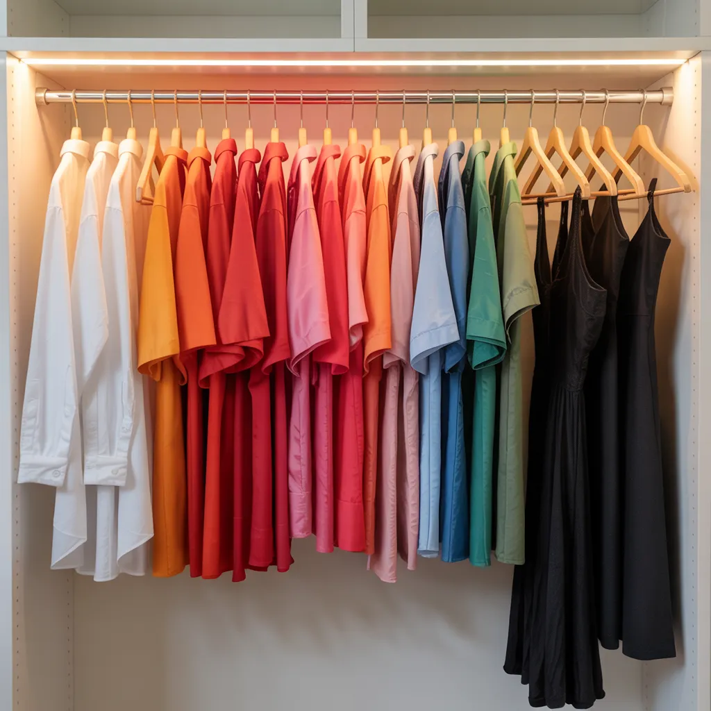 25 Closet Organization Ideas That Save Space and Reduce Stress 12 Color Coding Your Wardrobe