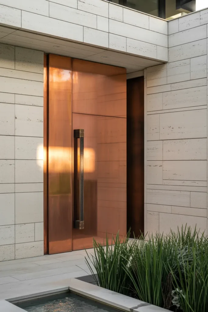 15 Luxurious Entry Door Design Ideas for Your Home 7 Copper or Bronze Clad Doors