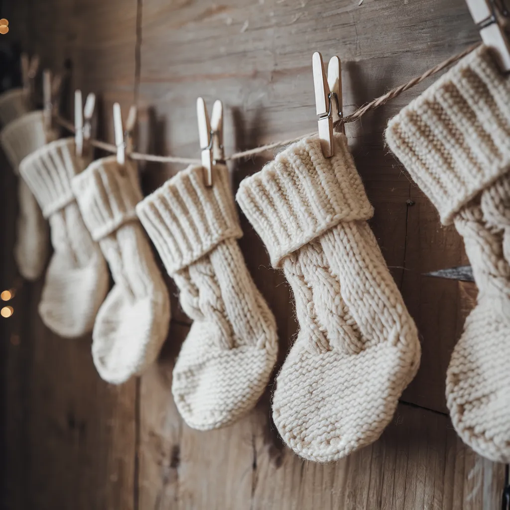 Cozy Knit Stocking Garland