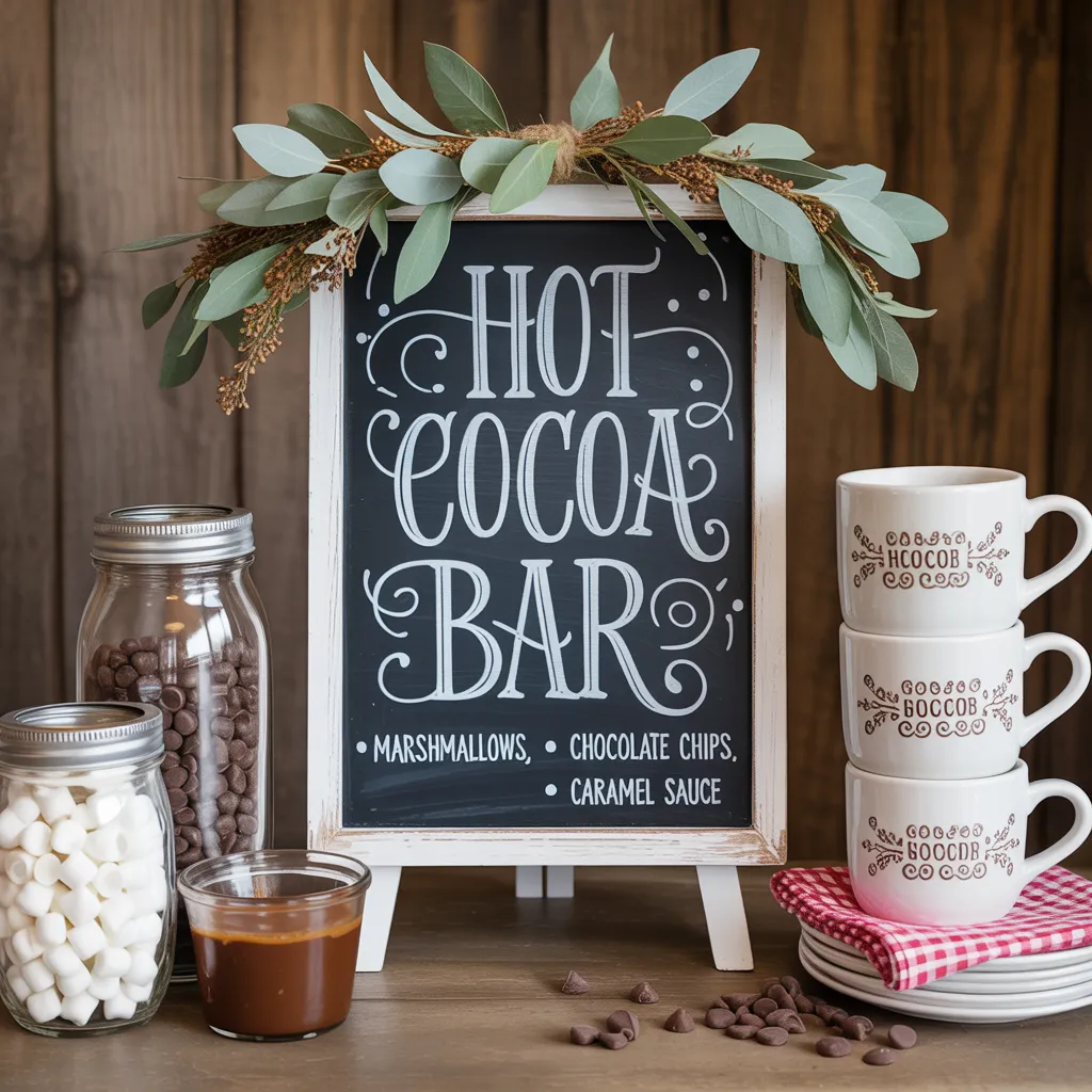 20 DIY Cozy Christmas Home Decor Ideas You’ll Regret Not Trying This Year! 14 DIY Hot Cocoa Bar Sign