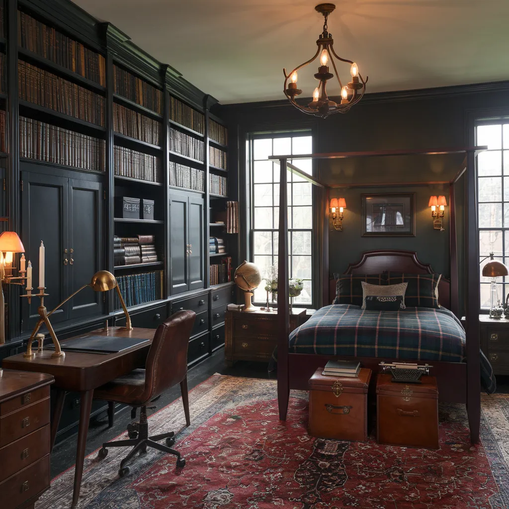 Dark Academia Teen Boy Bedroom