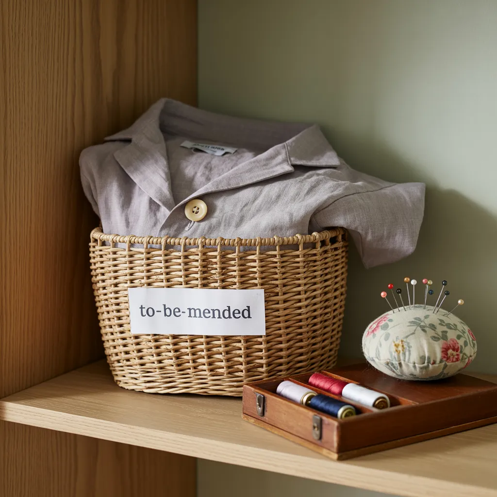 25 Closet Organization Ideas That Save Space and Reduce Stress 25 Designate a To-Be-Mended Bin