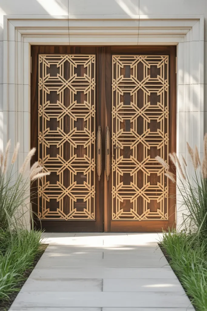 15 Luxurious Entry Door Design Ideas for Your Home 13 Doors with Intricate Geometric Patterns