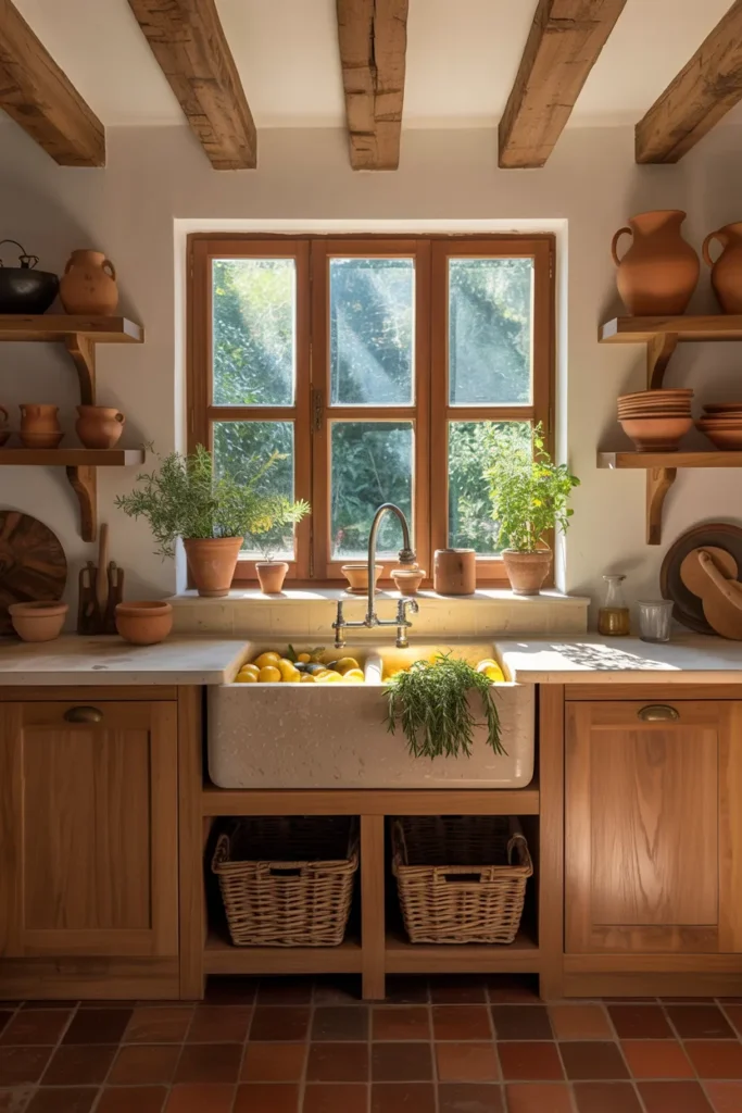 Exposed Wooden Beams for Rustic Charm