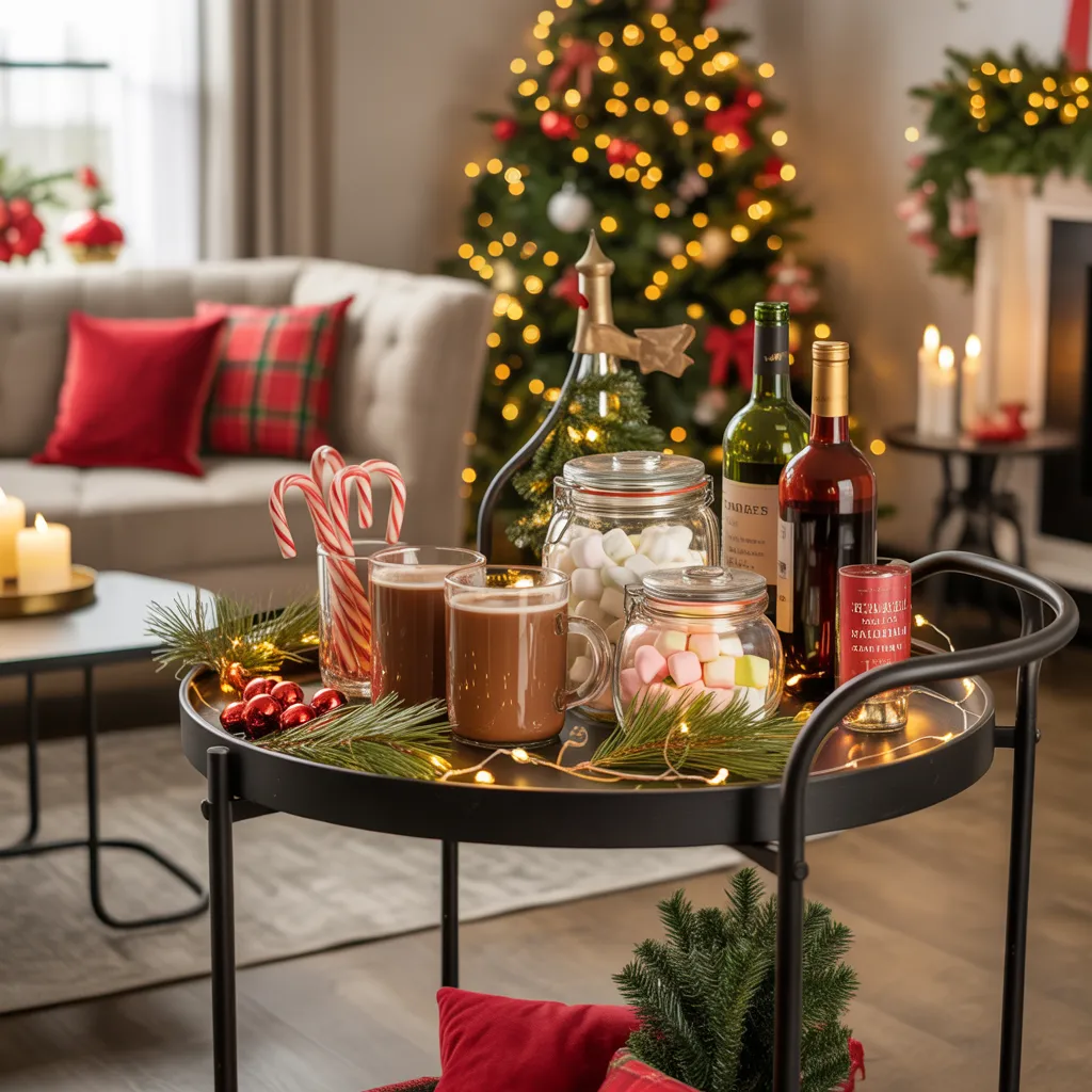 Festive Bar Cart Display