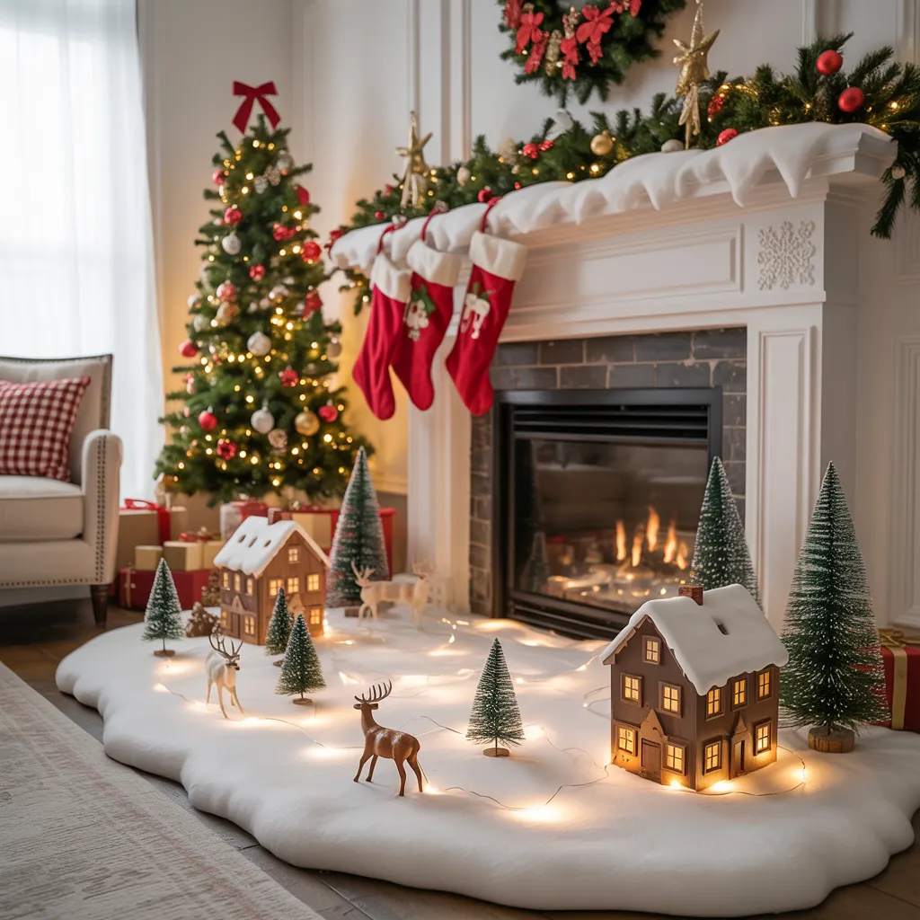 Fireplace Makeover with Faux Snow