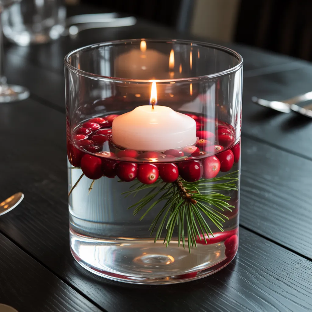 20 DIY Cozy Christmas Home Decor Ideas You’ll Regret Not Trying This Year! 13 Floating Cranberry Centerpiece