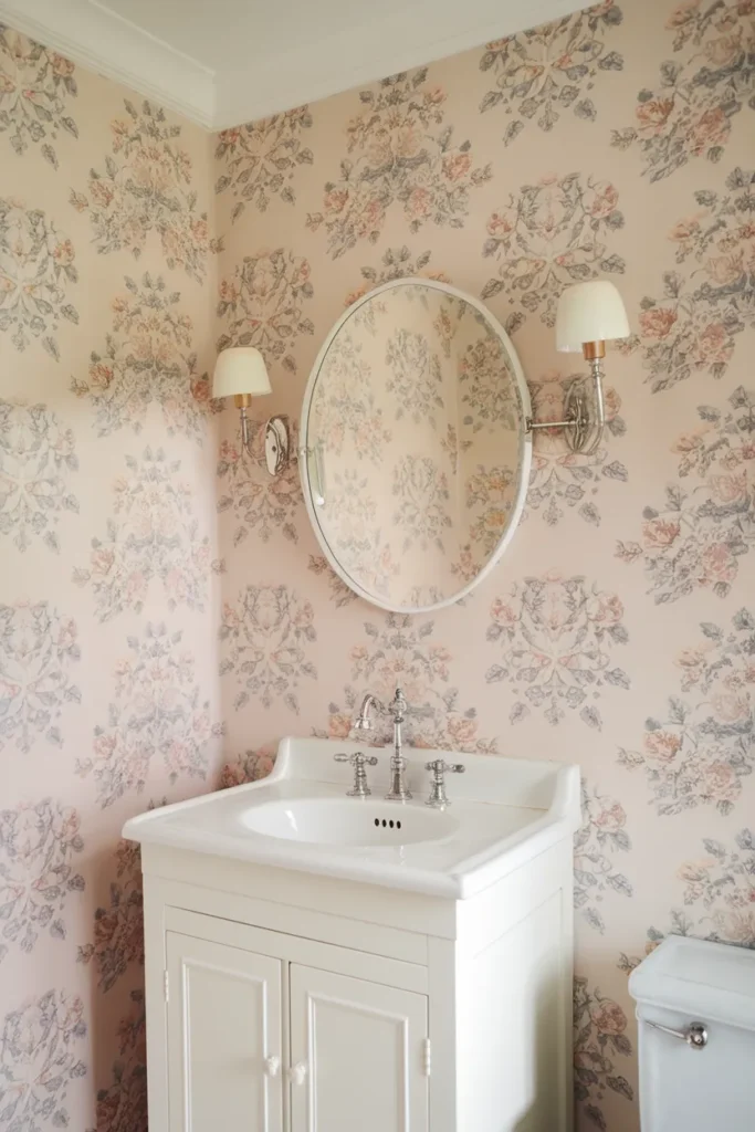 Floral Wallpaper Accent Wall