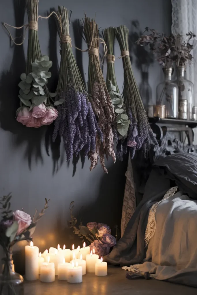 Hanging Dried Flowers and Herbs