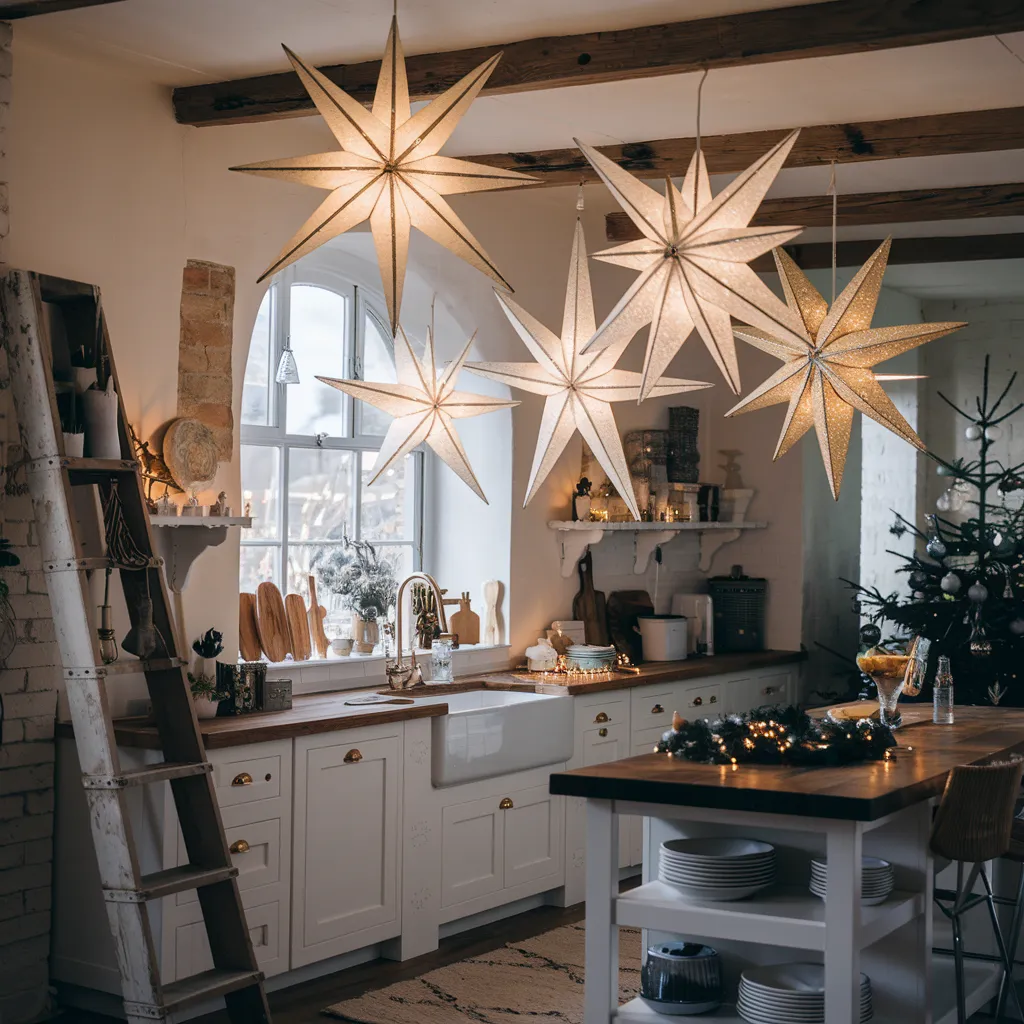 Hanging Star Lanterns in the Kitchen
