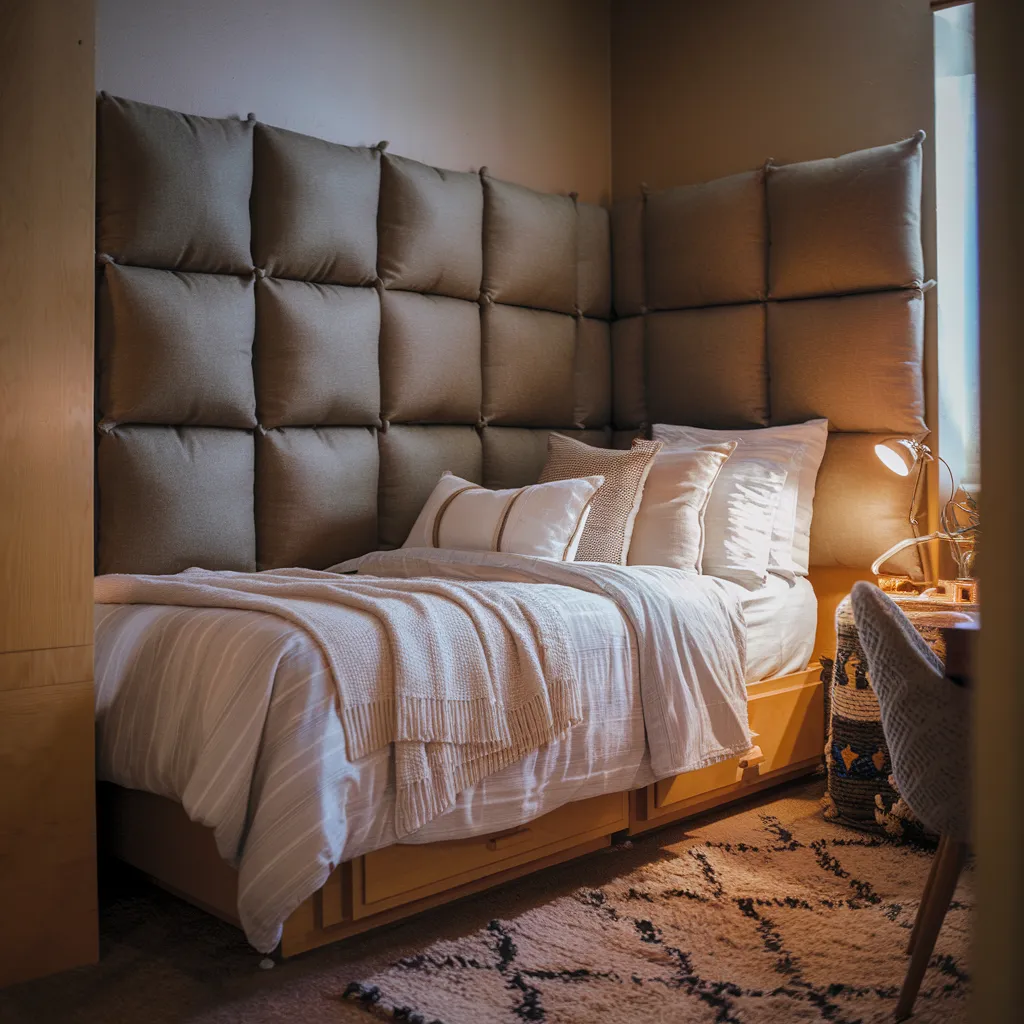 Headboard Made from Cushions
