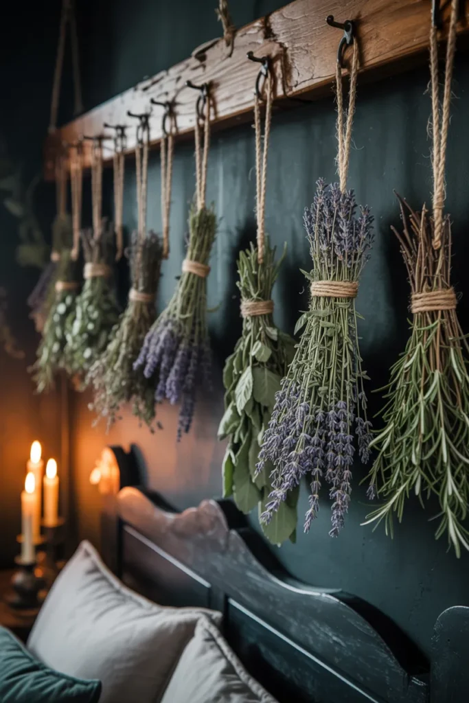 35 Witchy Bedroom Ideas to Transform Your Space into a Magical Sanctuary 13 Herb-Drying Bundles