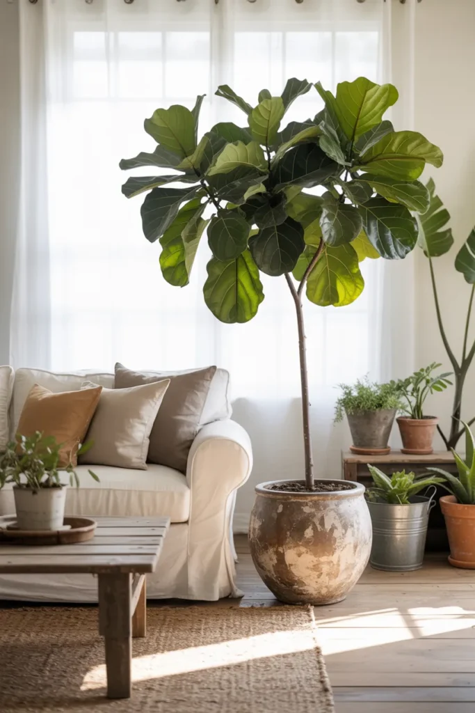 Indoor Greenery with Rustic Planters