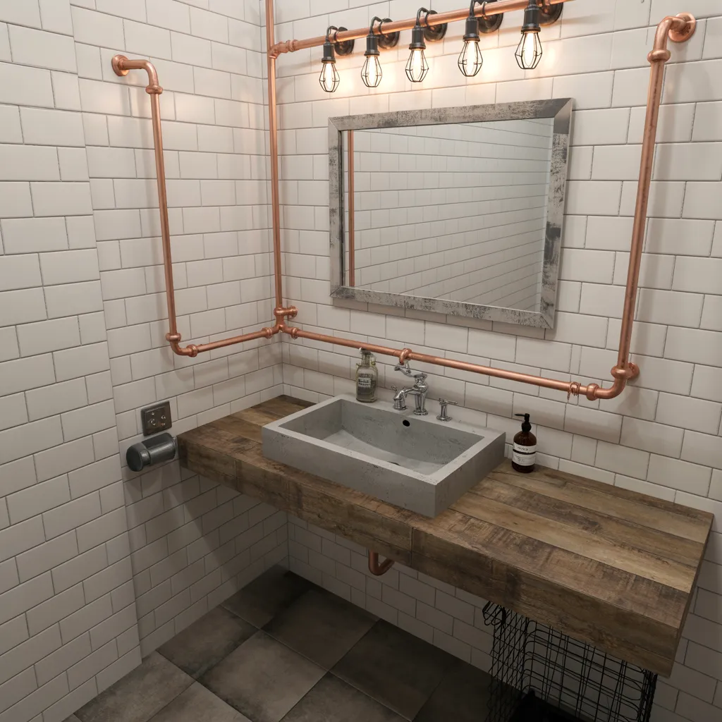 Industrial Charm with Exposed Pipes