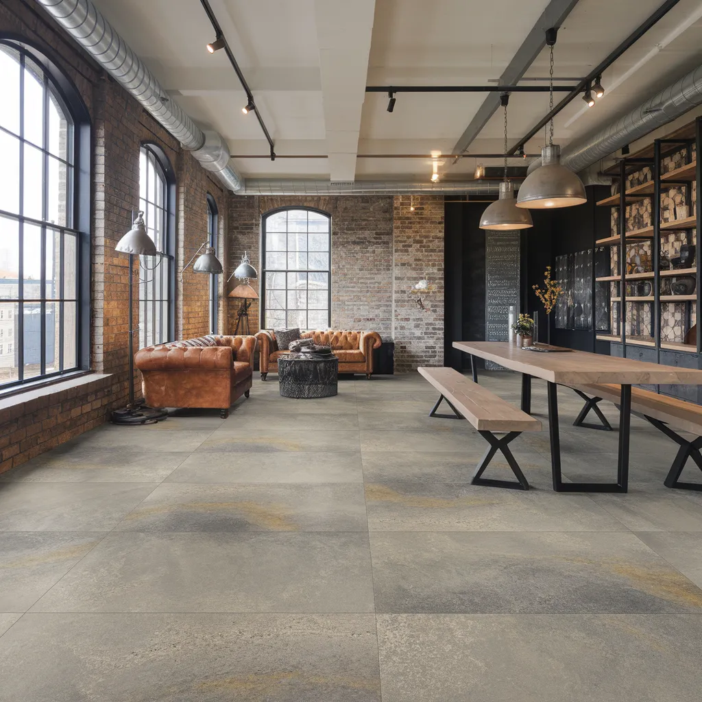 Must-See 31+ Floor Tile Designs That Blend Beauty and Durability 19 Industrial Concrete Look