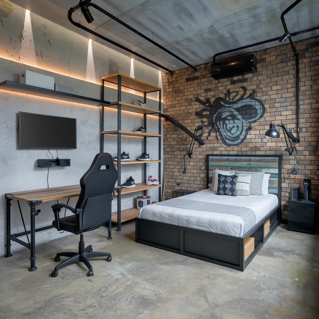 Industrial Teen Boy Bedroom
